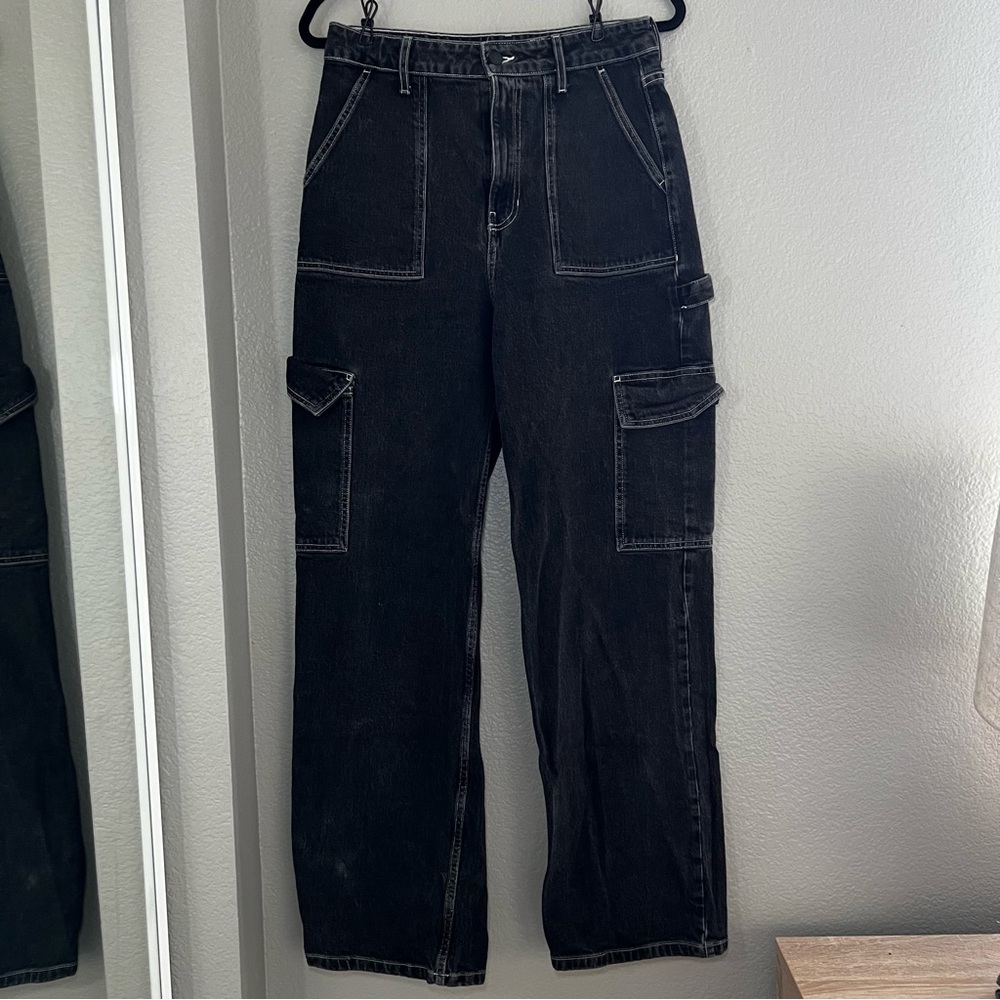 Social Tourist Black Cargo Jeans | y2K oversized